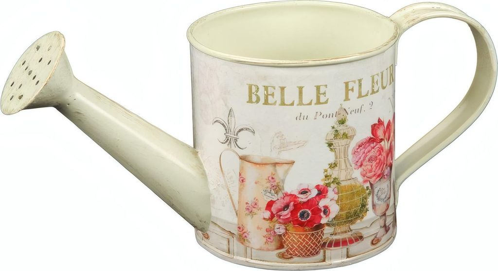 Fleur-Gießkanne, klein, Antikcreme, Bunt, Metall, ca. 9 x 22 x 9 cm