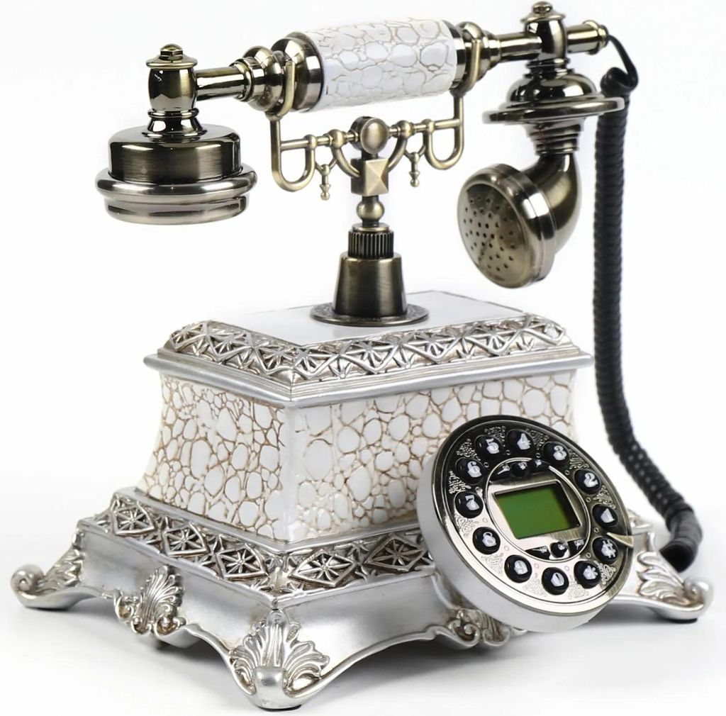 Retro schnurgebundenes Telefon - Festnetz Tischtelefon - Vintage-Design - Tastenwahl - Wiederwahl - Analog - Für Zuhause & Büro