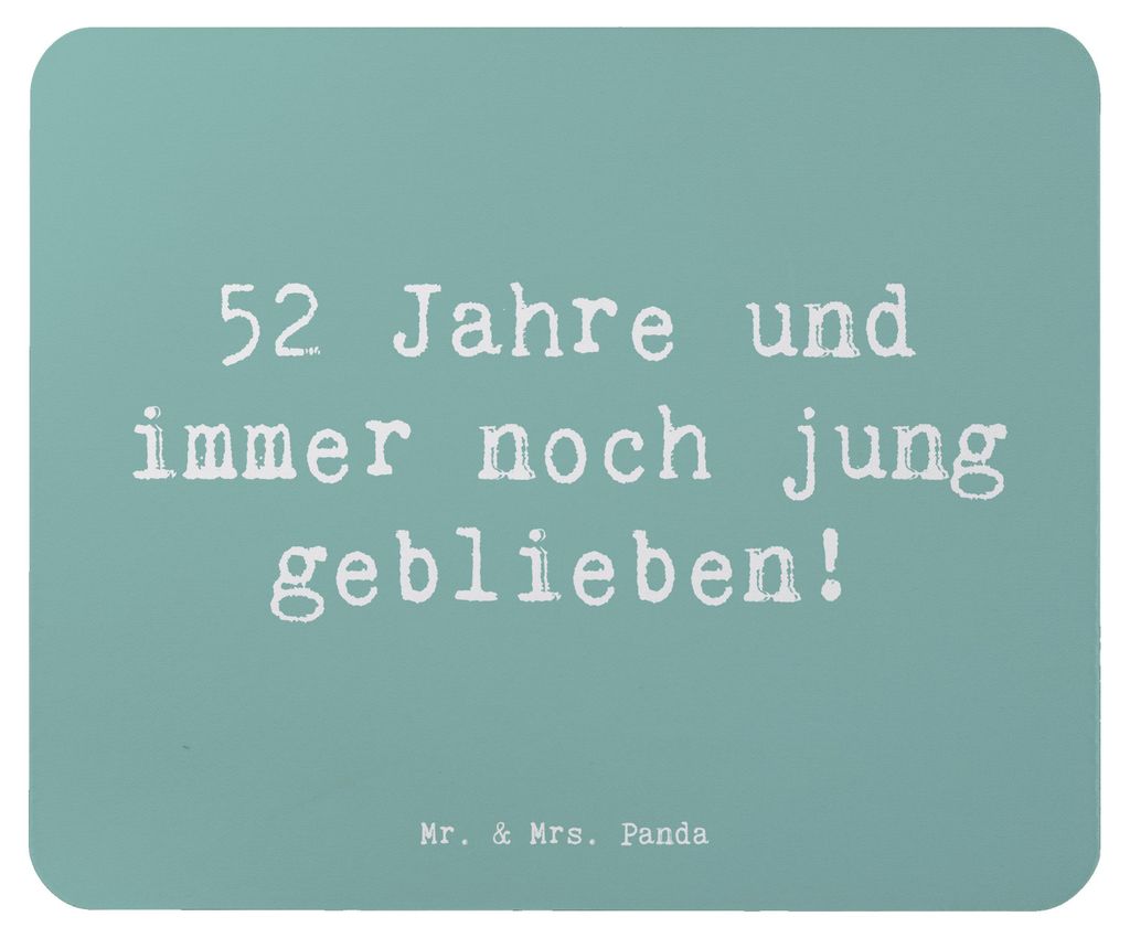 Mr. & Mrs. Panda mousematte Spruch 52. Geburtstag Jung geblieben - Meeresbrise - Geschenk, Alter, Mauspad, Mousepad, Mouse Pad, im Herzen, besonder...