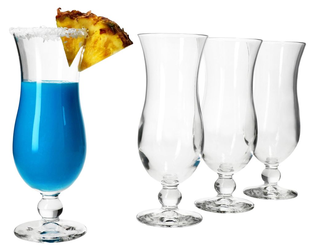 4x Blue Hawaii Cocktail-Gläser 350ml Longdrink-Glas Produktbild 