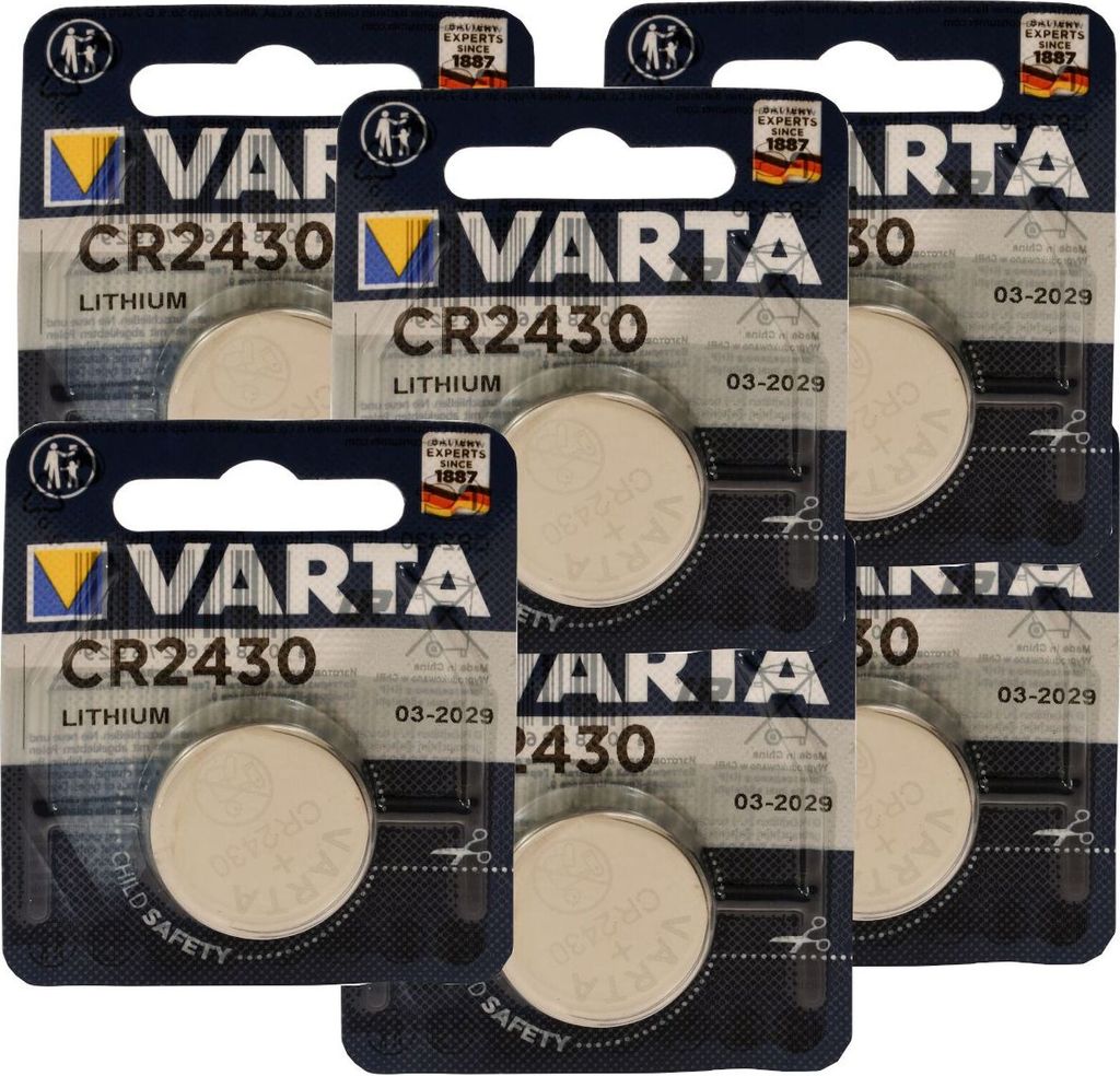 6x Lithium Knopfzelle Batterie Varta Electronic CR2430 3V 1er Blister