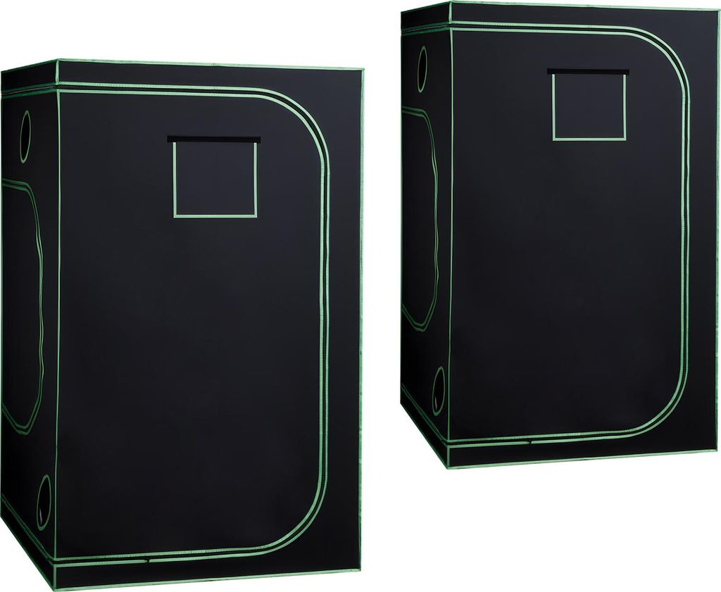 SucceBuy Growzelt 120x120x200 cm, Pflanzenzelt aus 600D Mylar mit hoher Reflektion, Indoor-Zuchtzelt mit Sichtfenster, Bodenwanne und Rei?verschlus...