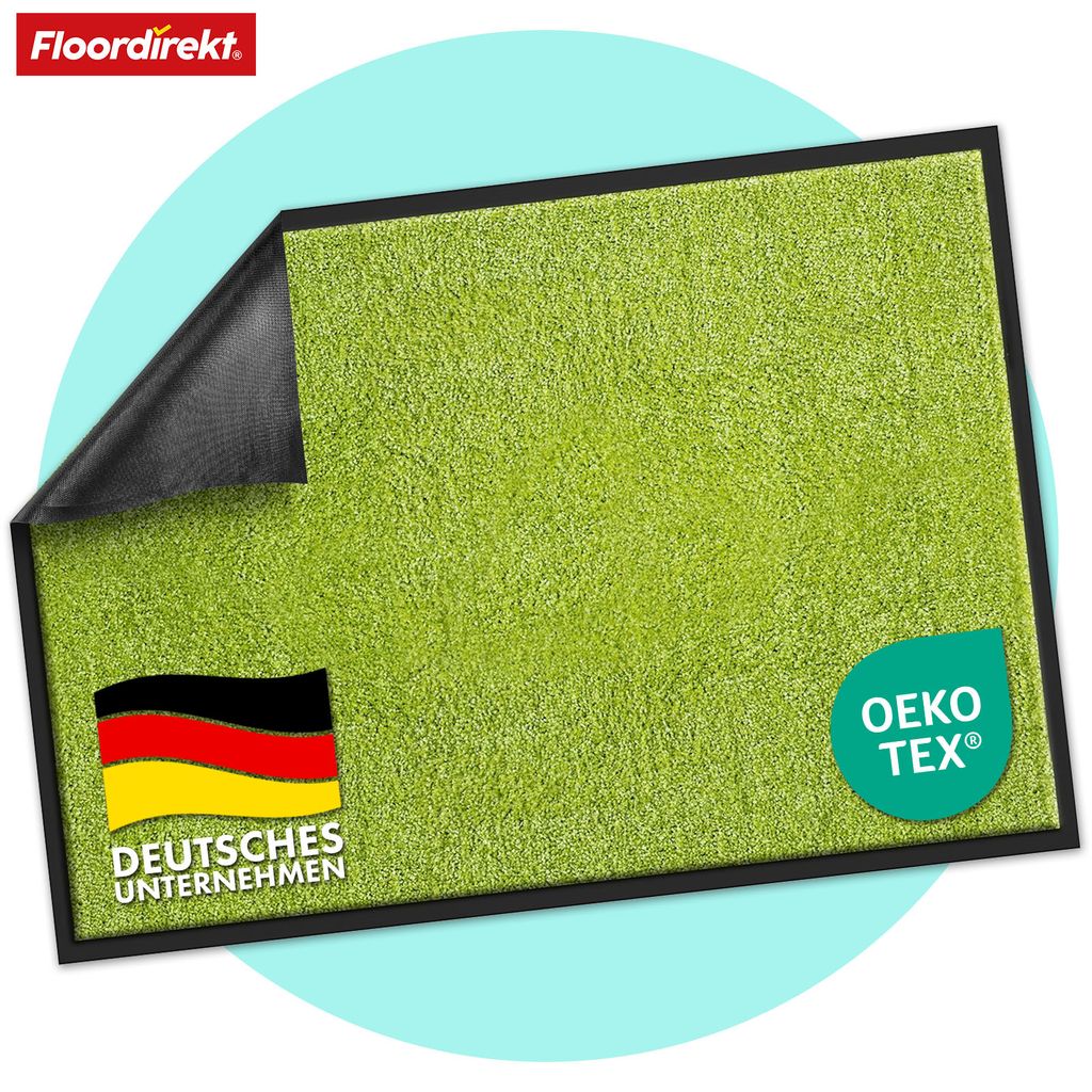 Floordirekt Schmutzfangmatte Rhine, Sauberlaufmatte rutschfest, waschbare Fußmatte Indoor Eingangsbereich, viele Größen & Farben - Grün, 135x20...