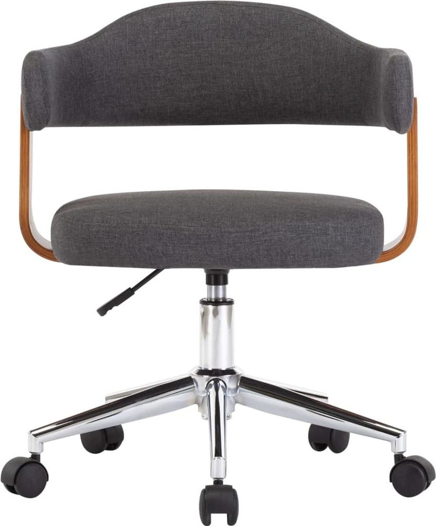 vidaXL Otočná kancelářská židle Grey Bent Wood and Fabric Obrázek produktu 