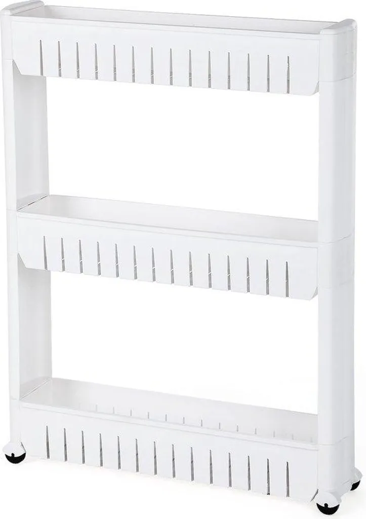 Armoire de salle de bains blanche 72,5 cm - Meuble à 3 portes compact