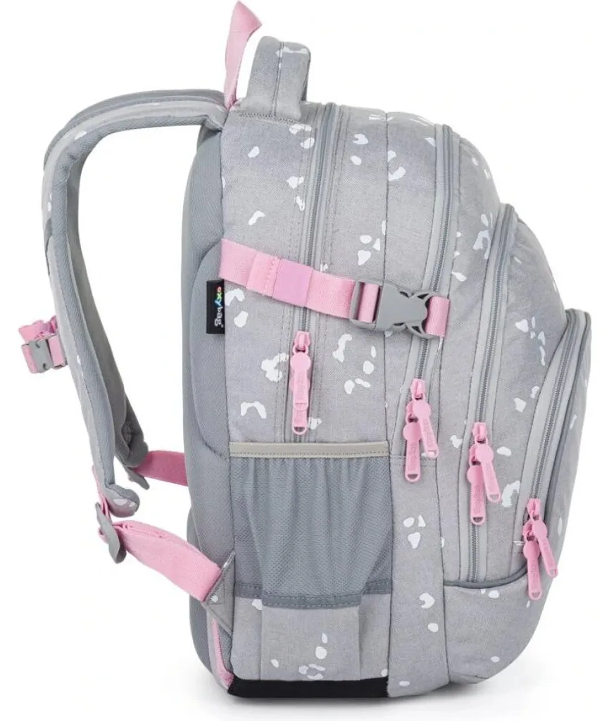 Sac à dos collège OXYBAG OXY SCOOLER Gris à motifs géométriques 30L