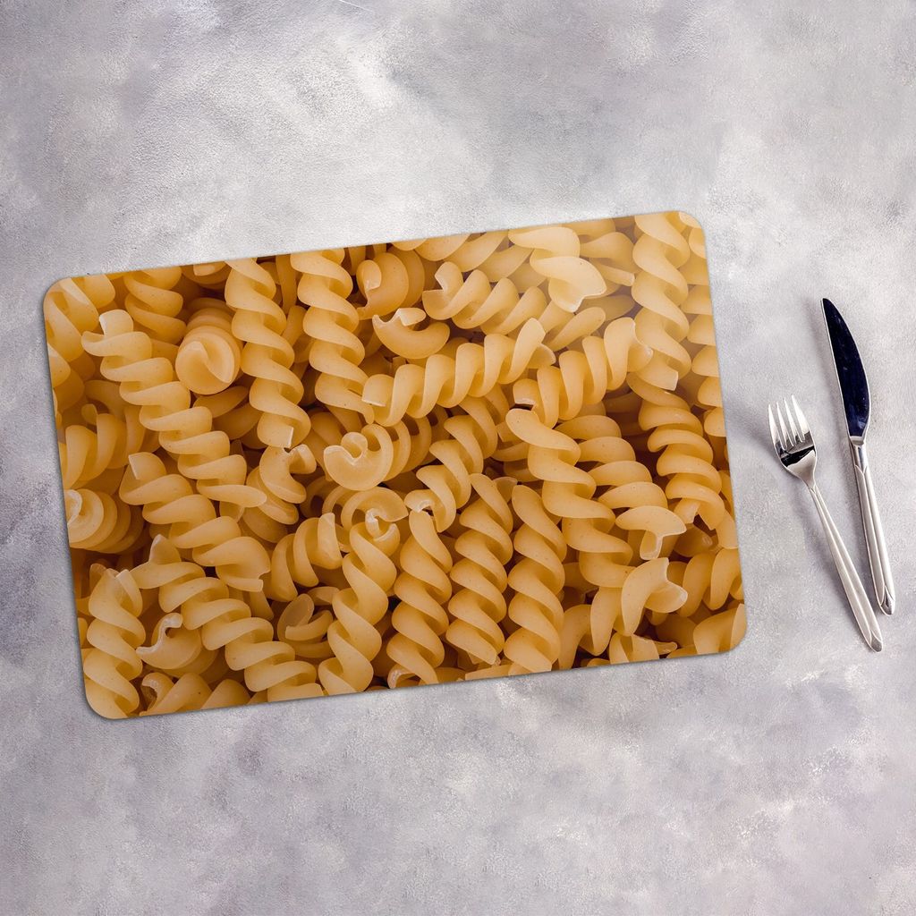 Tischset 4x45x30 cm + 10fi cm Platzset Tischmatte Platzmatte Untersetzer - Nudeln Fusilli Essen