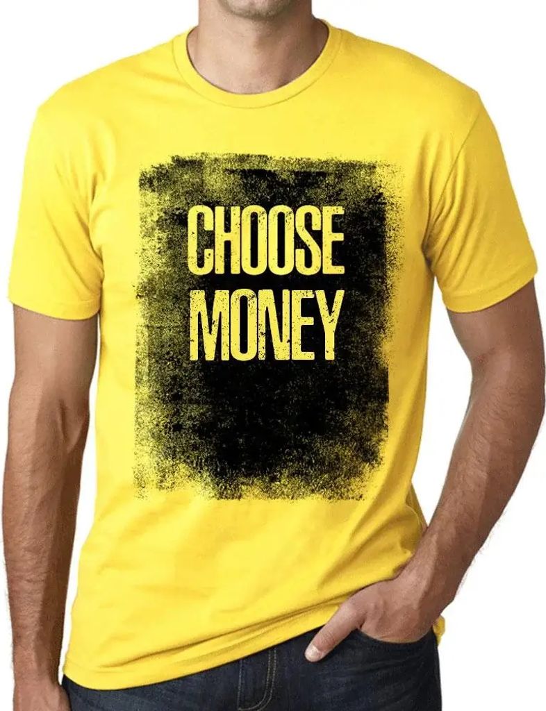 Herren Grafik T-Shirt Geld wählen – Choose Money – Öko-Verantwortlich Vintage Jahrgang Kurzarm Lustige Druck Geburtstag Geschenk Mann