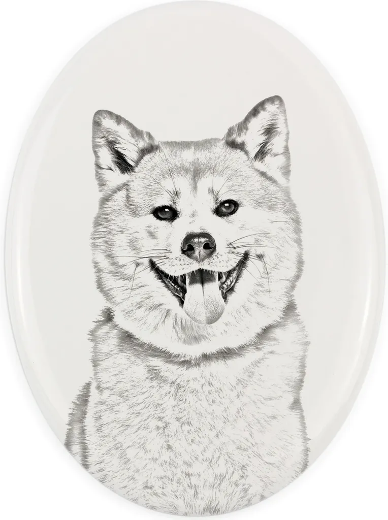 Acquista Targa Akita Inu Art-Dog - Lapide Ovale in Ceramica Duratura