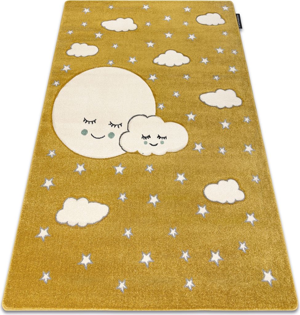 Kinderteppich PETIT MOON Sterne, Wolken gold Gelb 200x290 cm