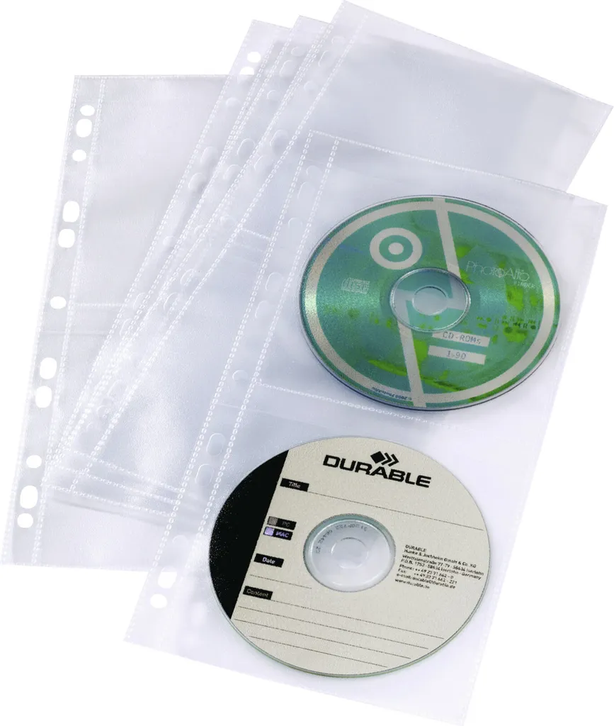 DURABLE CD/DVD COVER LIGHT S 528219 | 5 Buste Archiviabili 4 Posti