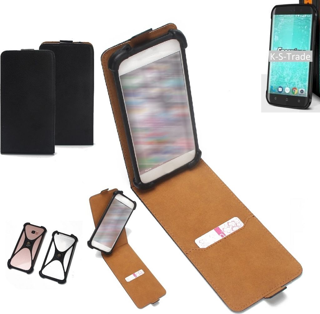 K-S-Trade Handyhülle Schutzhülle kompatibel mit Energizer H550S Case Cover Flip Style Bumper schwarz 1x