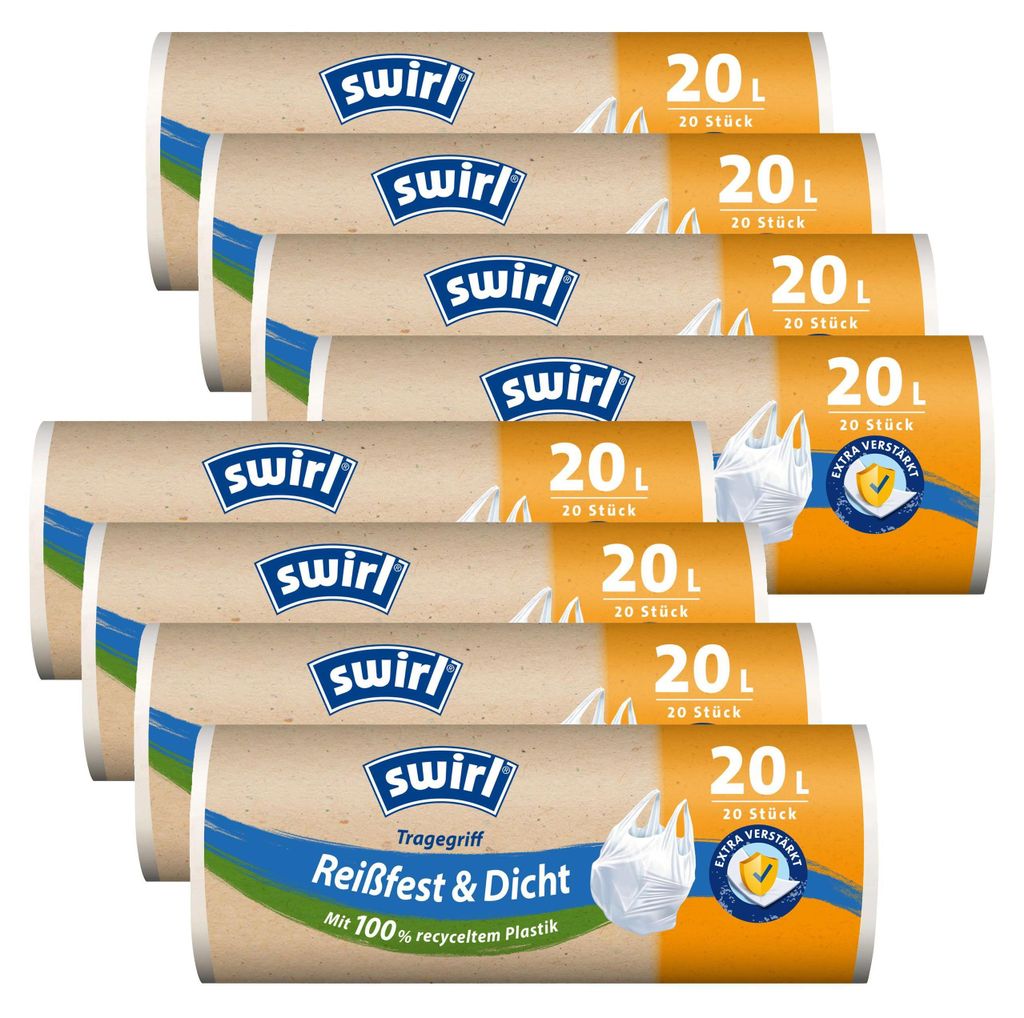 8x Swirl Tragegriff Müllbeutel 20L ( 20 stk./Rolle ) Produktbild 