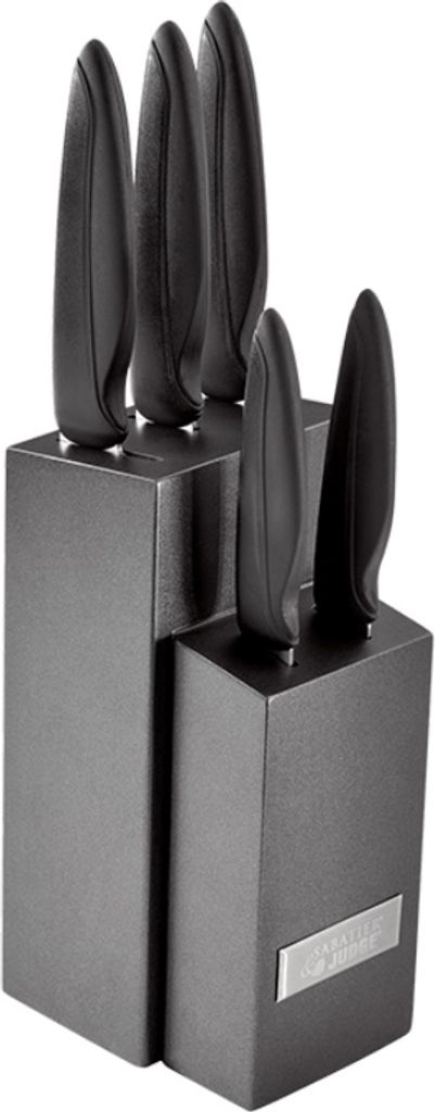 Messerset mit Halter Judge-Sabatier IP, Kohlenstoffstahl, 9,5x12x36 cm, schwarz/silber