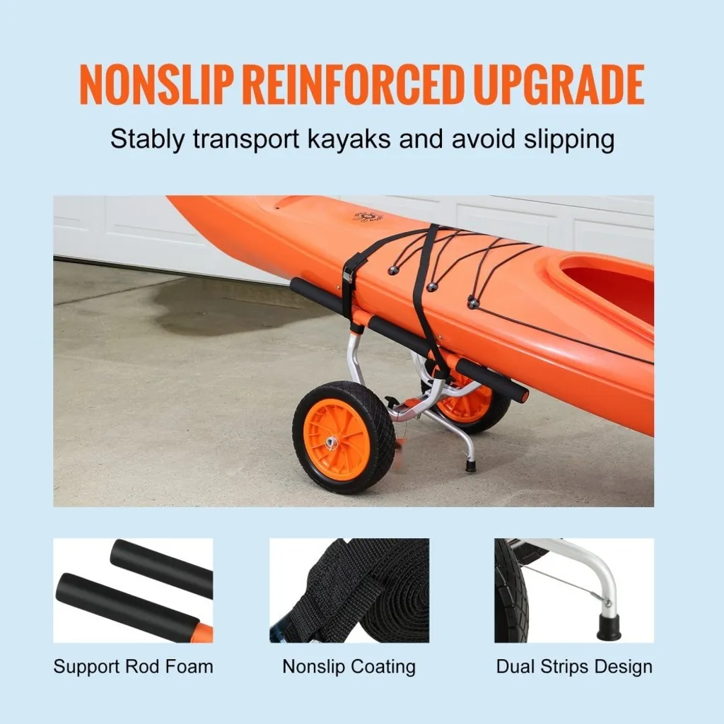 Chariot kayak pour transport de bateau et canoë sur sable et terrains variés - 4