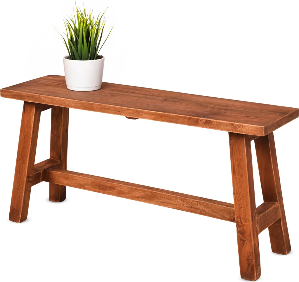 Banc en bois massif d'acajou 90x45x25 cm - Assise de décoration robuste