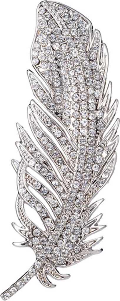 Brosche Federform Strass Dekor Kleidung Dekoration Anti-Rost Anti-Oxidation Formelle Anlässe Kleidung Schmuck Dame Business Geschenk