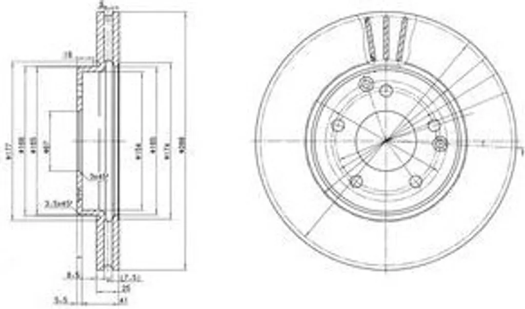 Disque de frein avant ventilé Dr!ve+ pour Mercedes-Benz W210 Classe E