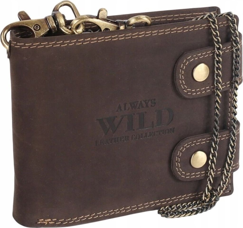Always Wild Kožená peňaženka s retiazkou Kert hnedá Obrázok produktu 