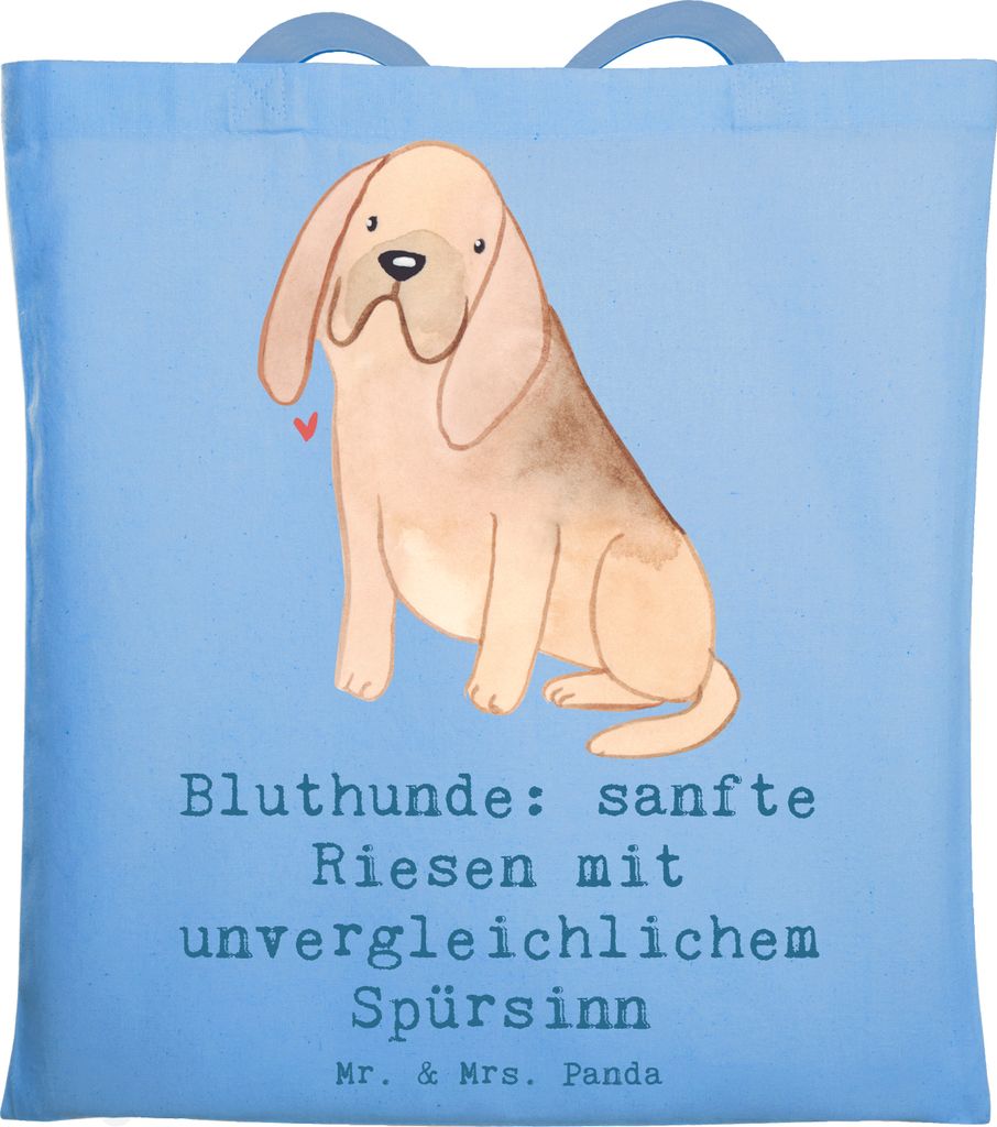 Mr. & Mrs. Panda dokumententasche Bluthunde - Sky Blue - Geschenk, Einkaufstasche, Hundeliebhaber, Tragetasche, Baumwolltasche, zärtliche Natur, H...