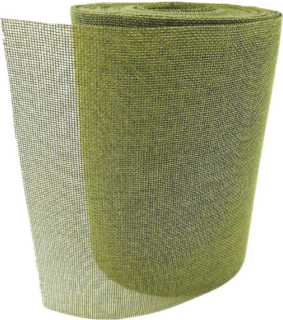Polyester AS Tischläufer Shabby Chic Oliv Leinenoptik 20 cm x 25 m 15