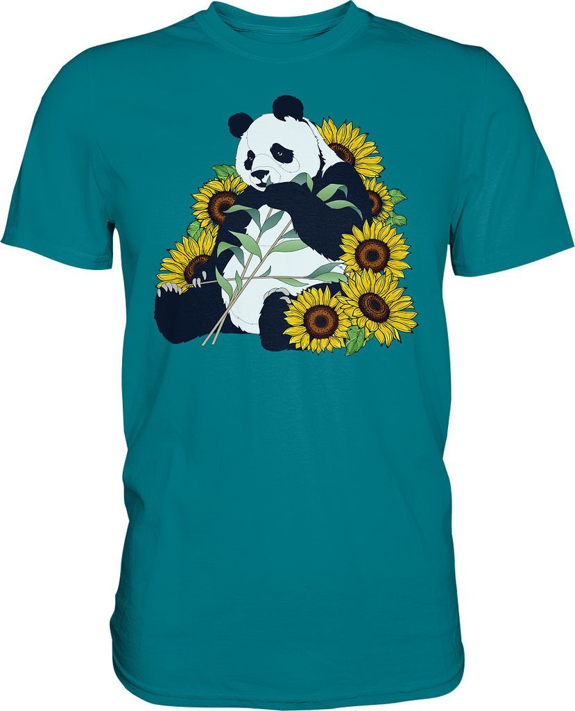 Panda Sonnenblumen T-Shirt Garten Motiv Gärtner Geschenk – Produktbild 