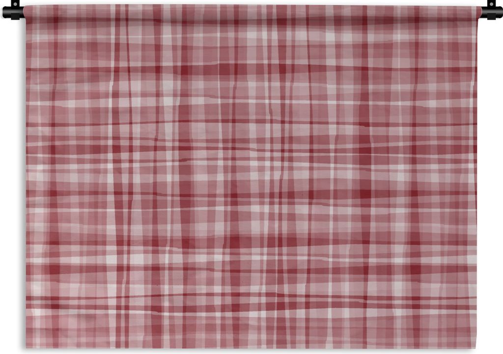 MuchoWow Wandteppich Wandbehang Muster - Rot - Wellen 90x67.5 cm Tapisserie Dekoration Wandtuch - Fototeppich - Wand-Skulpturen