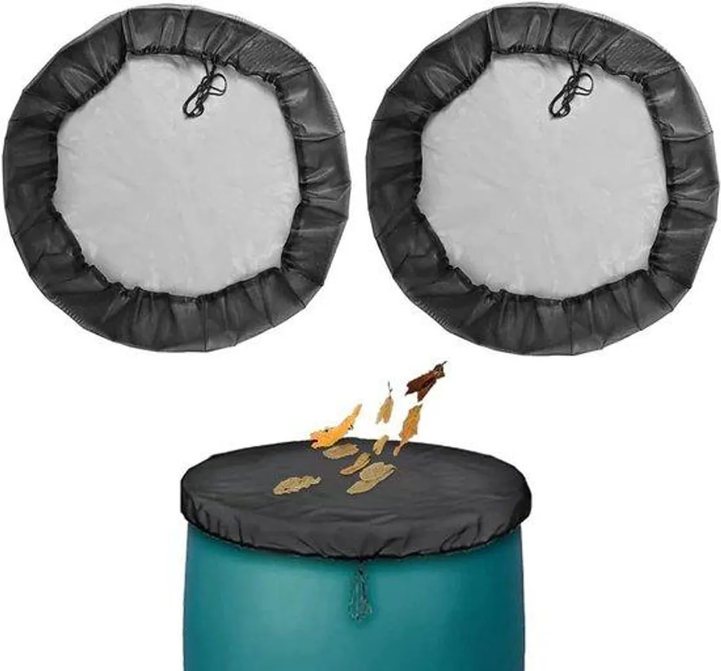 Protection réservoir eau de pluie avec cordon de serrage lot de 2 noir