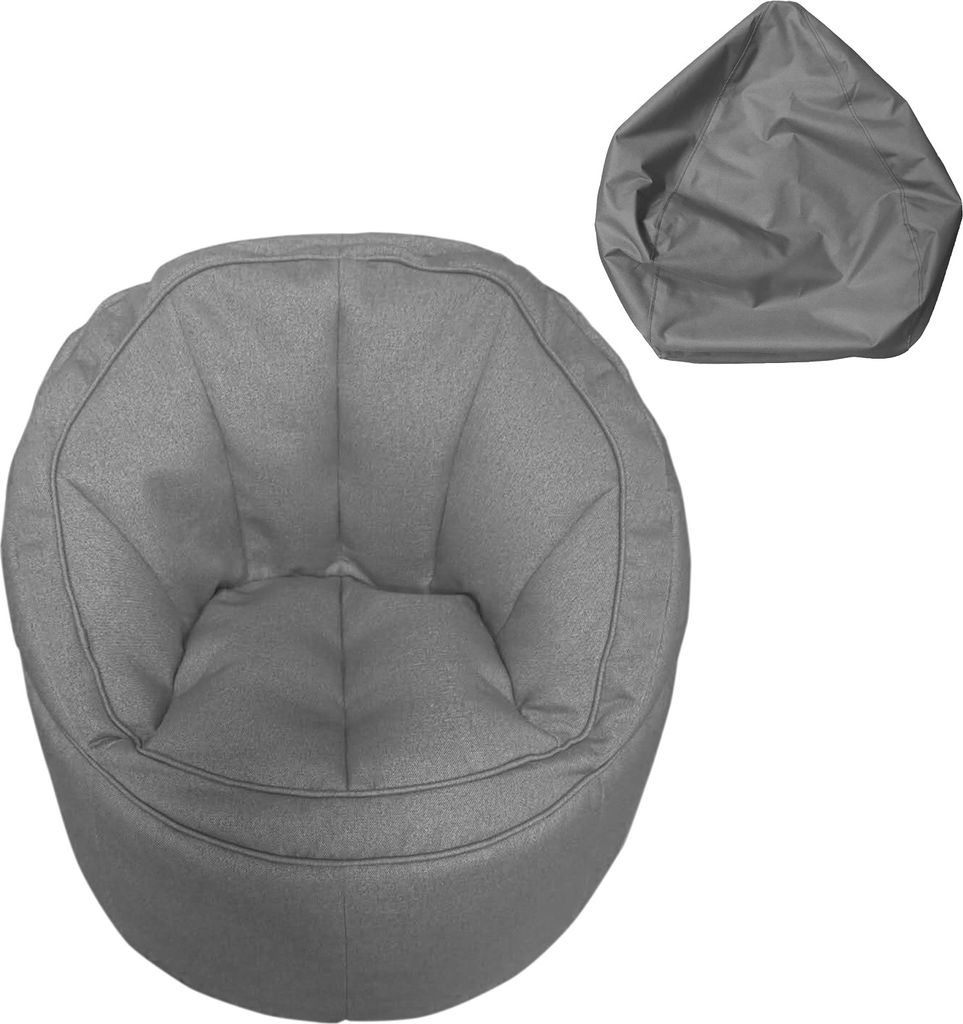 Rebecca Mobili Bezug Zum Befüllen Hockerbezug Grau Polyester 70x75x75