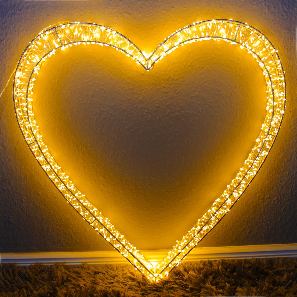 LED Herz 1440 LED 62x60x5 cm mit Timer Leuchtherz Dekolicht Produktbild 