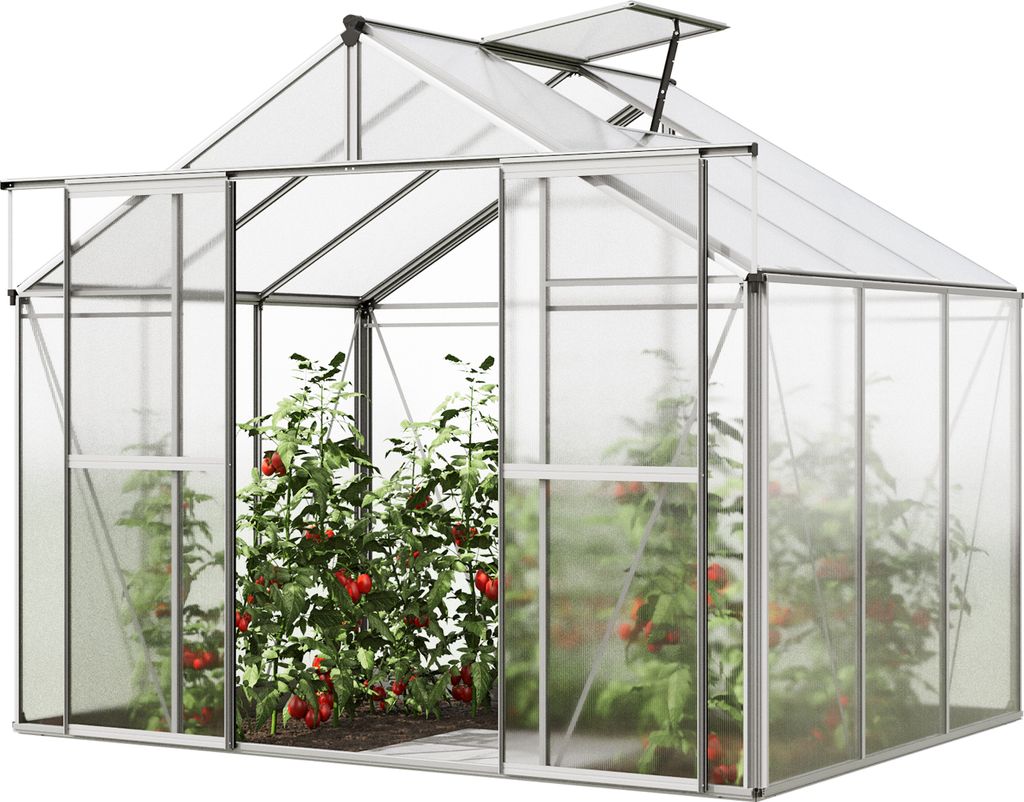 Gewächshaus Orchidee 3 Alu-Rahmen 256x192 cm Polycarbonat Produktbild 