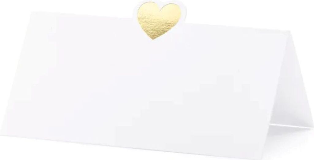 Wizytówki na stół - Serce, złoty, 10x5cm (1 op. / 10 szt.) Zdjęcie produktu 