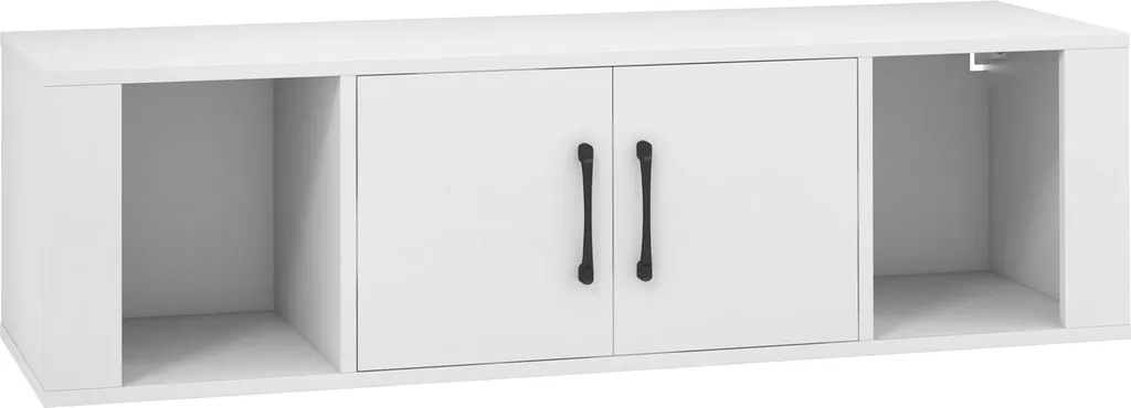 Secrétaire mural moderne blanc à 2 portes pour petit bureau à domicile