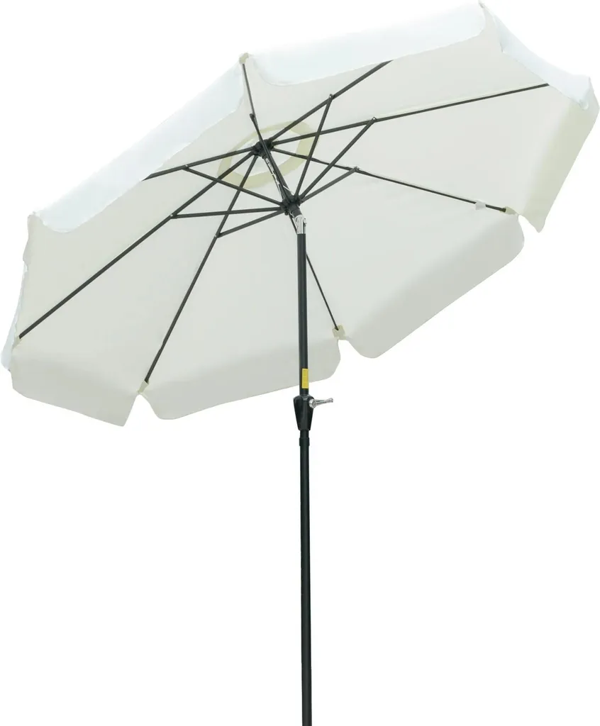Parasol de jardin pour table extérieure inclinable ivoire et aluminium