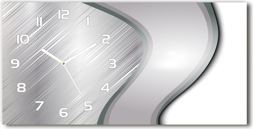 Wanduhr aus Glas – 60x30 cm - Glasbild - Glasuhr - Gehärtetes Glas - weisse-zeiger - Metallisch motiv