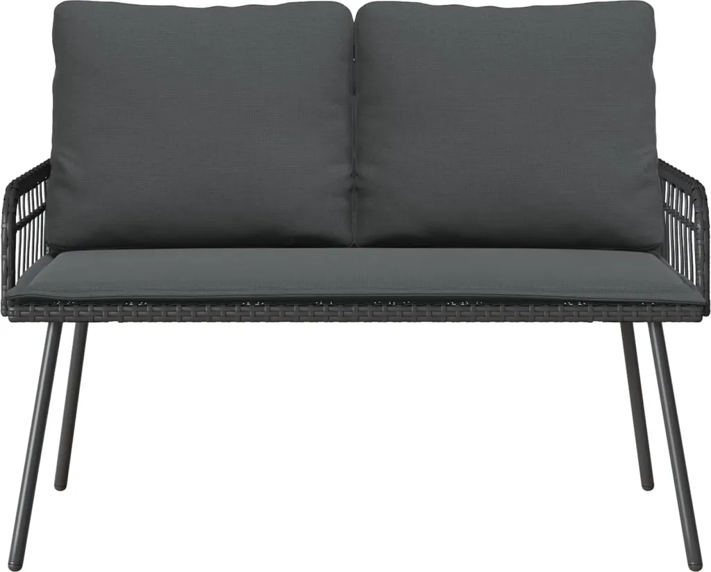 Banc de jardin durable 114 cm anthracite en acier contre les intempéries