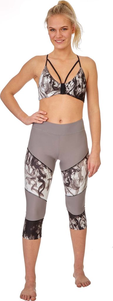 BECO the world of aquasports Schwimmleggings BEactive mit aufregendem Flammenprint schwarz-grau XL