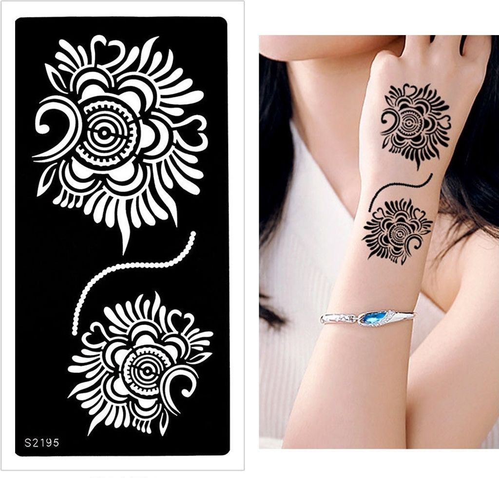 Henna Tattoo Schablone Airbrush Stencil Blume