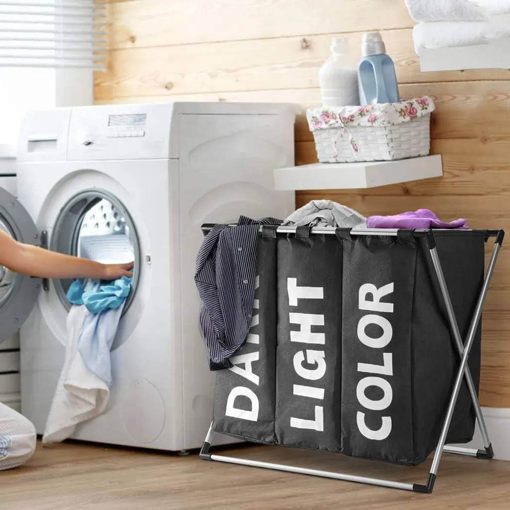 Panier à linge 102L Trio : Finissez-en avec le tri avant la machine