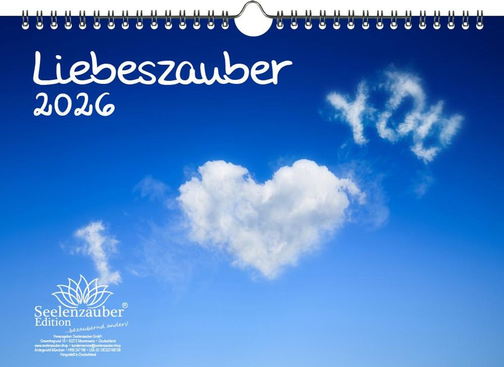Liebeszauber DIN A4 Kalender für 2026 Liebe - Seelenzauber