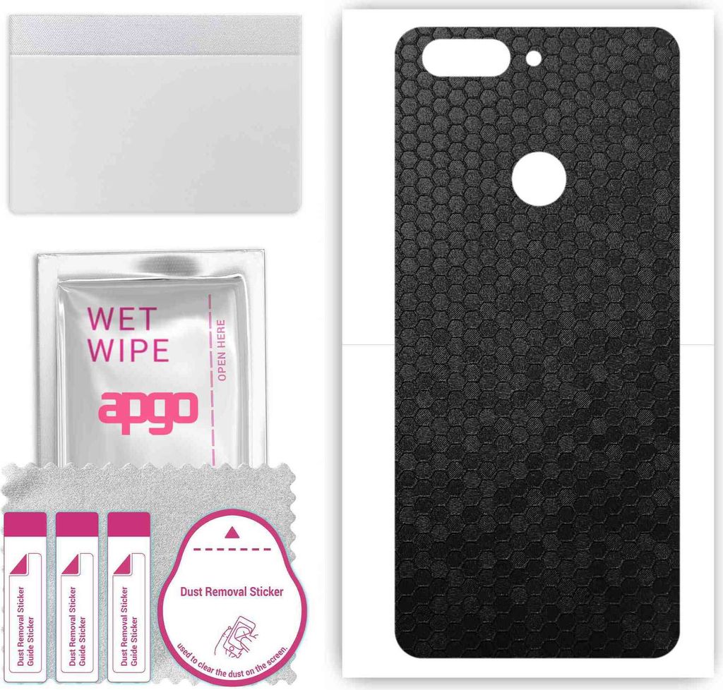 apgo Rückseite Schutzfolie, Skin, kompatibel mit Lenovo K5 play, Hinten Displayschutzfolie aus Vinylfolie, kratzfest, einfache Montage - Schwarze ...