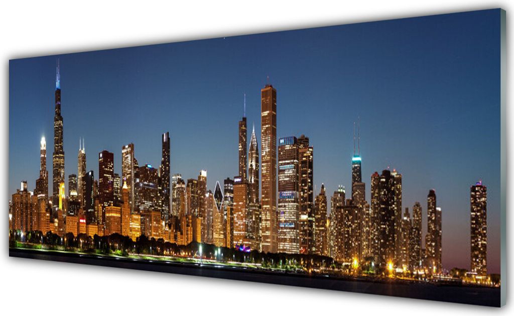 Küchenrückwand aus Glas 125x50cm Spritzschutz Stadt Gebäude