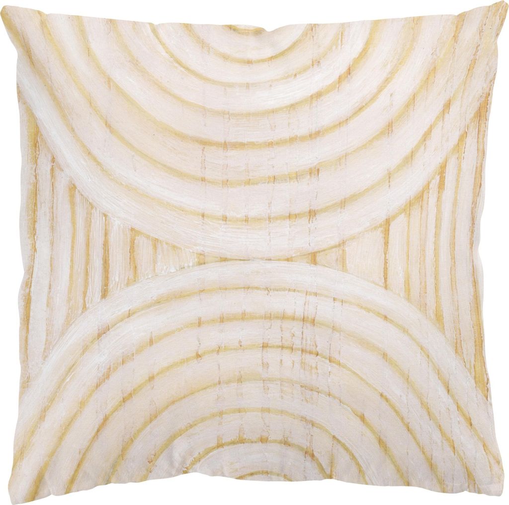 Dekokissen Muster draußen / Outdoor Zierkissen waschbar Geometrisch beige Abstrakt Sofakissen ohne Füllung