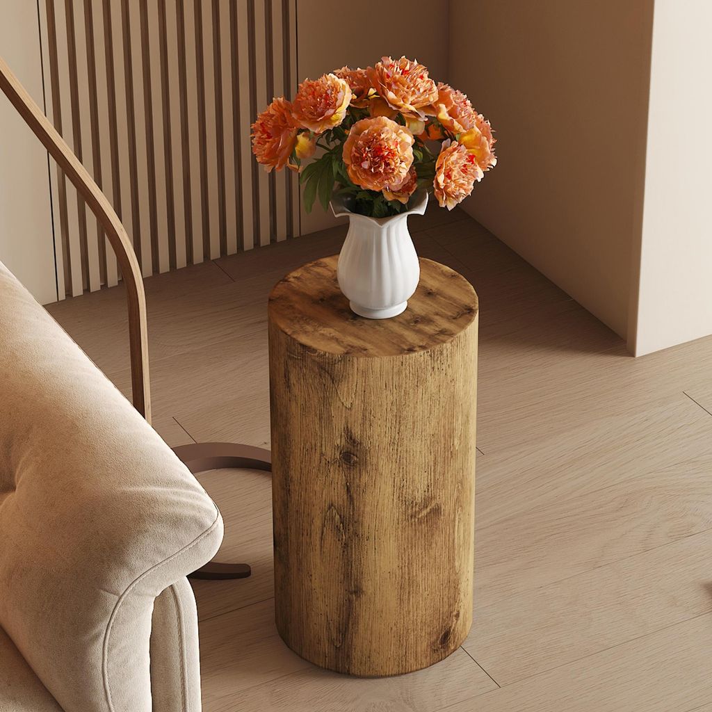 MODFU Runder Beistelltisch,Couchtisch,Moderne Wohnzimmerdekoration mit minimalistischem Design,Kann als kleiner Beistelltisch,Holz