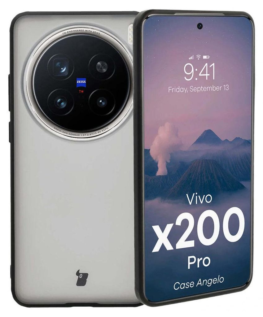 Bizon Case Angelo Vivo X200 Pro geraucht mit schwarzem Produktbild 