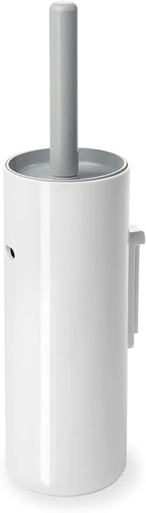Brosse WC Design LUNAR Blanche et Grise pour Salle de Bain Moderne