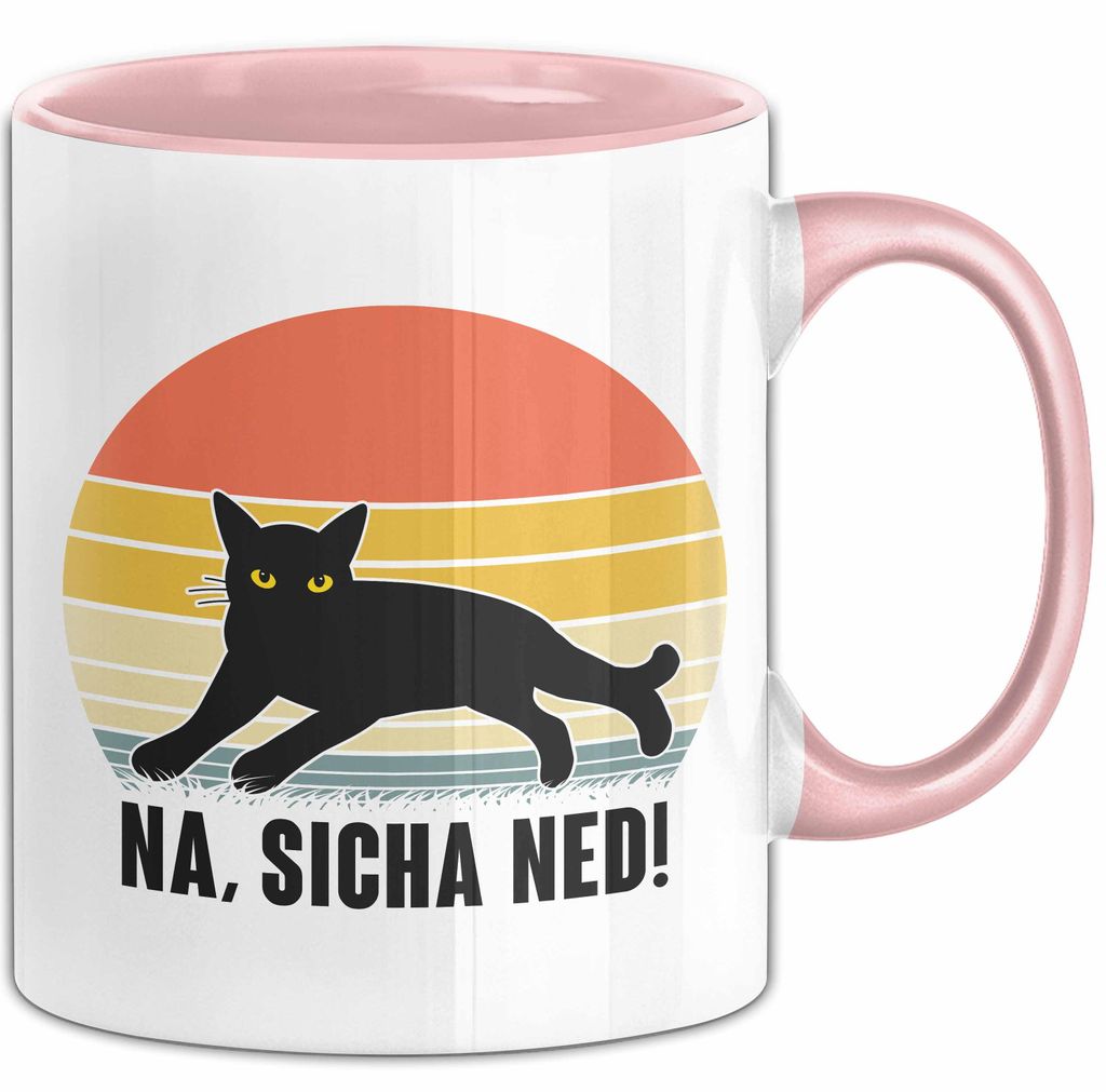 Na Sicher Ned Tasse Geschenk Katze Vintage (Rosa)