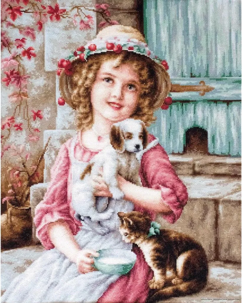 Kit Point de Croix Facile à Broder Meilleures Amies 35x40cm Luca-S B2354