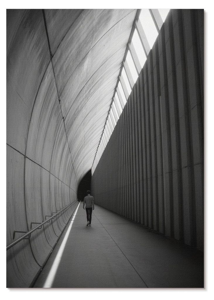 POSTER - 21x29 cm (A4) - Lala - Minimalistische Tunnelschattenlinienperspektive - Wandbild für Wohnzimmer Schlafzimmer & Flur, Modernes Poster Wan...