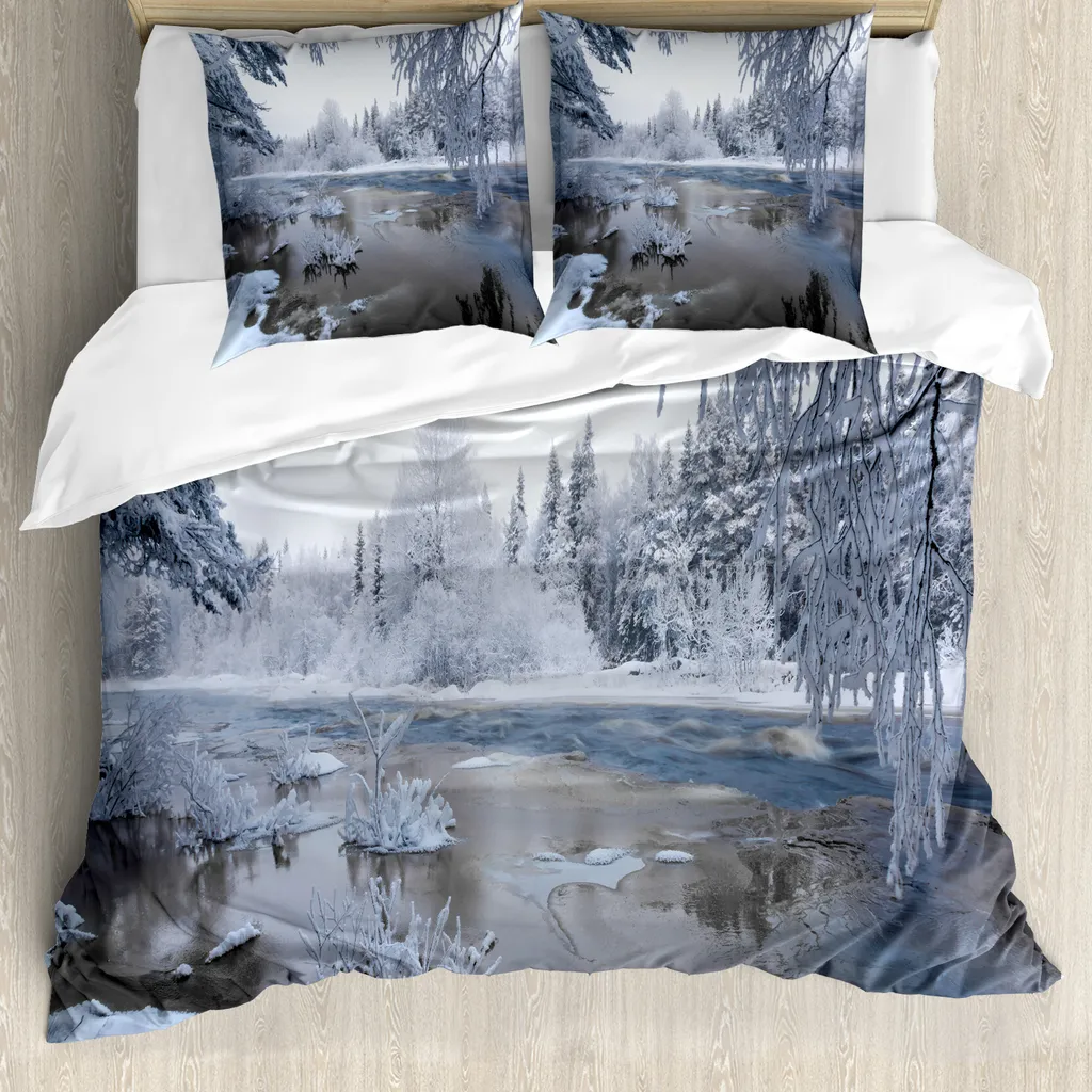 Copripiumino Invernale ABAKUHAUS Nordic Schnee - 155x220 Antiacaro